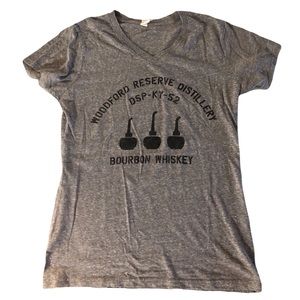 Woodford Reserve Distillery Whiskey V Neck Grey Tshirt